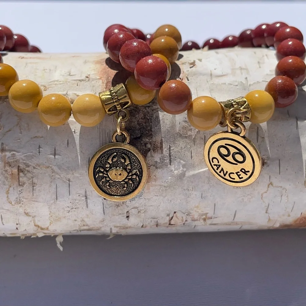 Mookaite Cancer Zodiac Beaded Bracelet - Picture 3 of 6